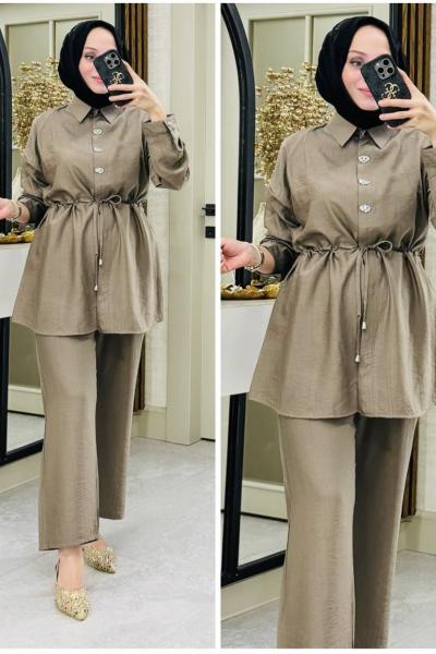 Sena önü taşlı takım Vizon