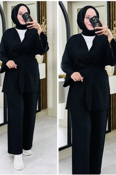 Eylül kimonolu takım Siyah