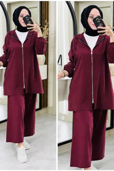 Neva modal kumaş takım Bordo