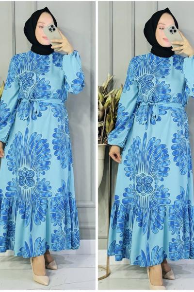 Asya Elbise Açık Mavi