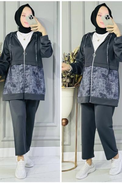 SERRA KAPŞONLU İKİLİ TAKIM Antrasit