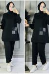 Ceylin Taşlı mevsimlik ikili takım Siyah