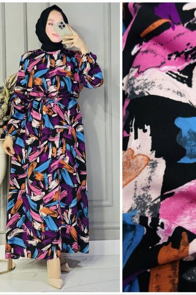 Güzide viskon elbise  Mavi