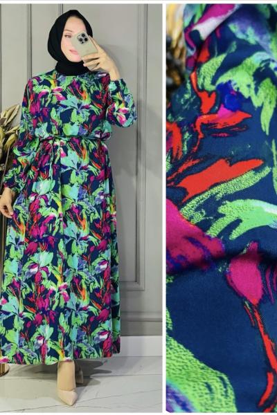 Hadise viskon elbise  Mavi