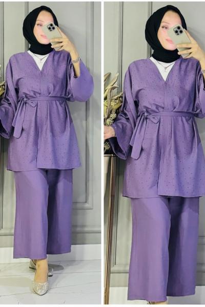 Cansu kimonolu takım Lila