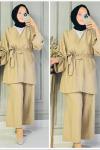 Cansu kimonolu takım Bej