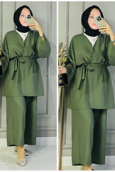 Cansu kimonolu takım Haki