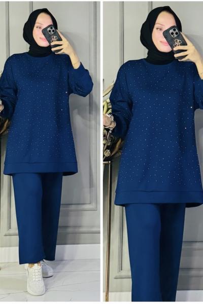 Çağla taşlı oysho takım Lacivert