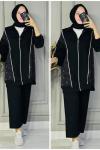 Yağmur taşlı fermuarlı oysho takım Siyah