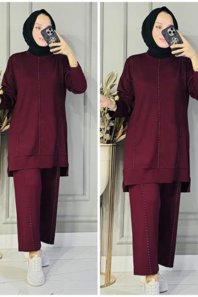 Beren oysho ikili takım Bordo