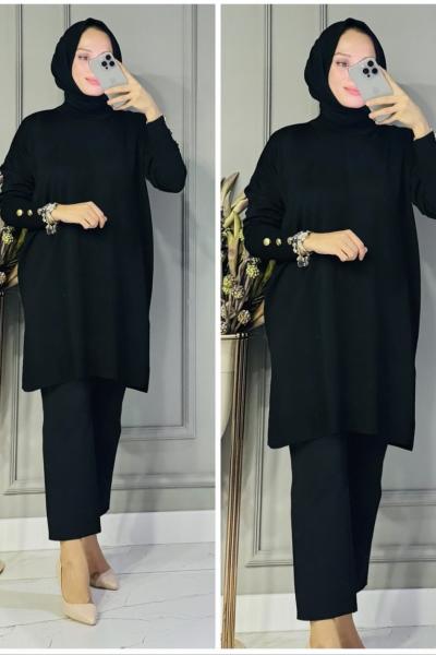 Funda triko tunik Siyah