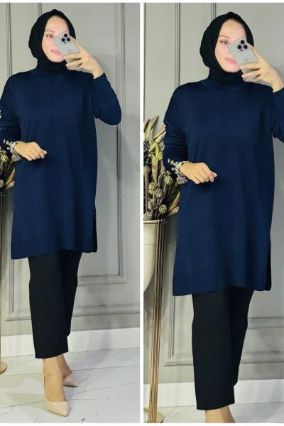 Funda triko tunik Lacivert