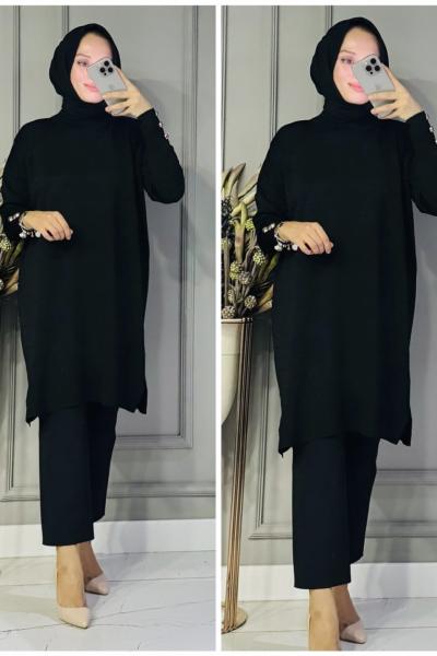 Gizem triko tunik Siyah