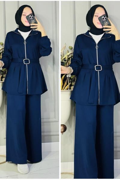 Beste kemerli oysho takım Lacivert