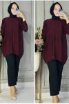 Didem triko tunik Bordo
