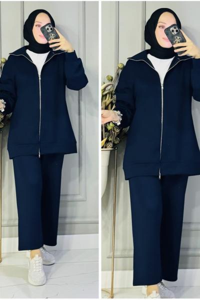 Elif fermuarlı oysho takım Lacivert