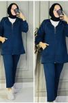 Merve droplu takım Lacivert