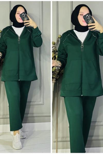 Merve droplu takım Zümrüt