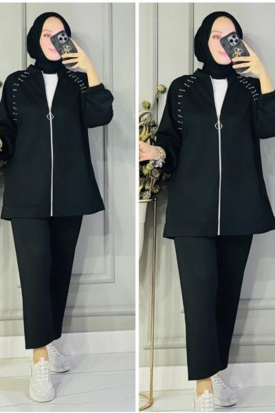 Melis droplu takım Siyah