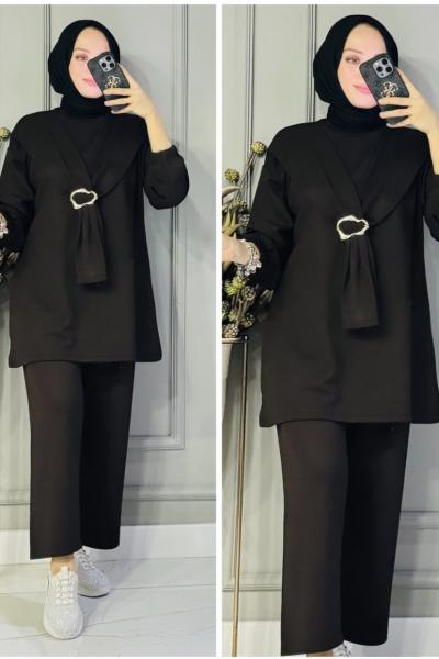 Sevil metal tokalı oysho takım Acı Kahve