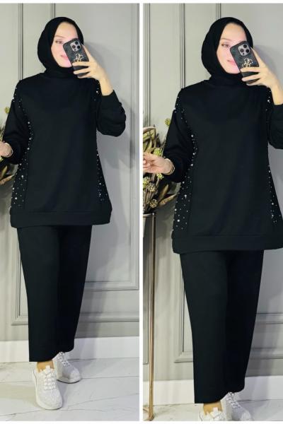 Duru inci detaylı takım Siyah