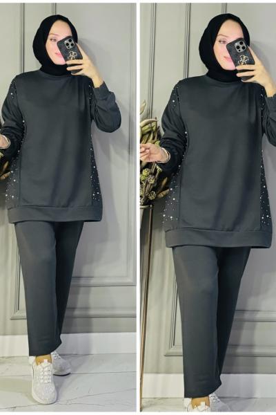 Duru inci detaylı takım Antrasit