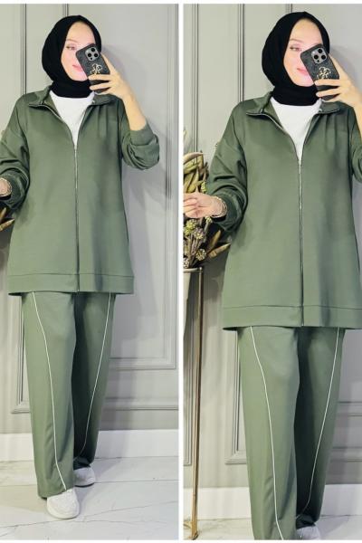 Asya çizgili oysho takım Yeşil