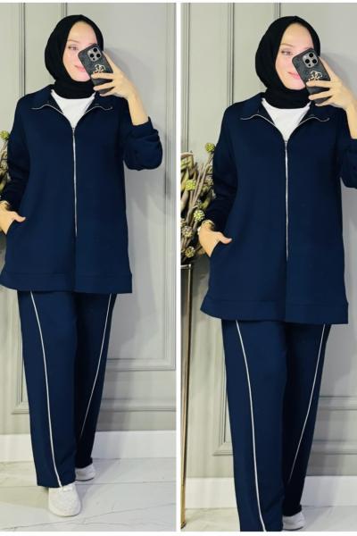 Asya çizgili oysho takım Lacivert