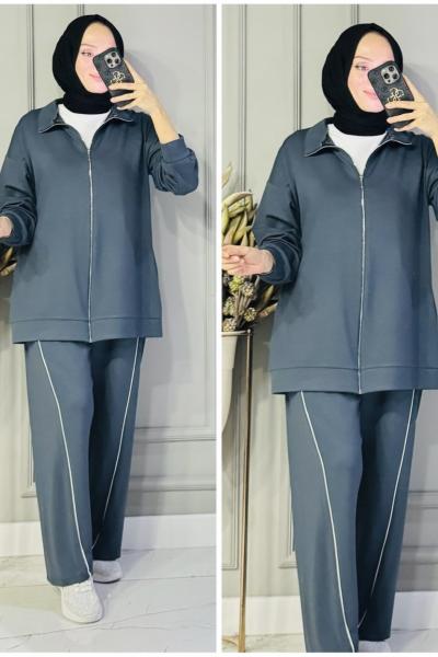 Asya çizgili oysho takım Antrasit