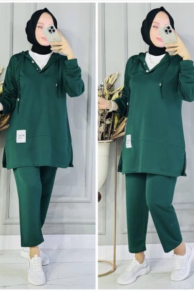 Nilüfer çıtçıtlı ikili takım Zümrüt