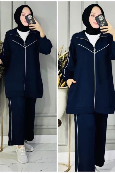 Sedef çizgili oysho takım Lacivert