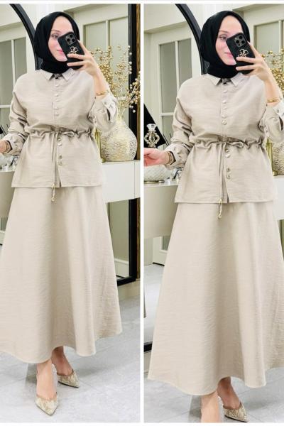 Sezen etekli takım Taş Rengi