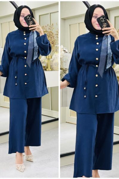 Cemre fularlı takım Lacivert