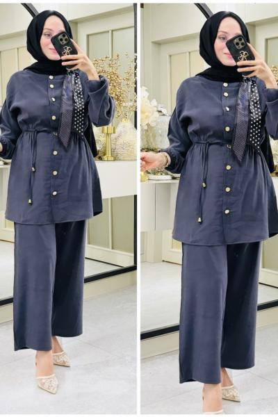 Cemre fularlı takım Antrasit