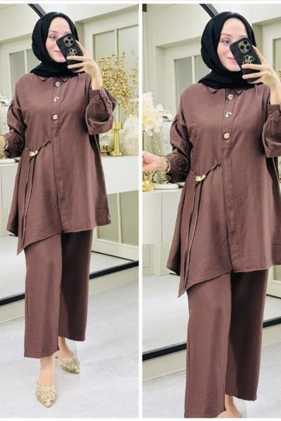 Hilal ikili takım Kahverengi