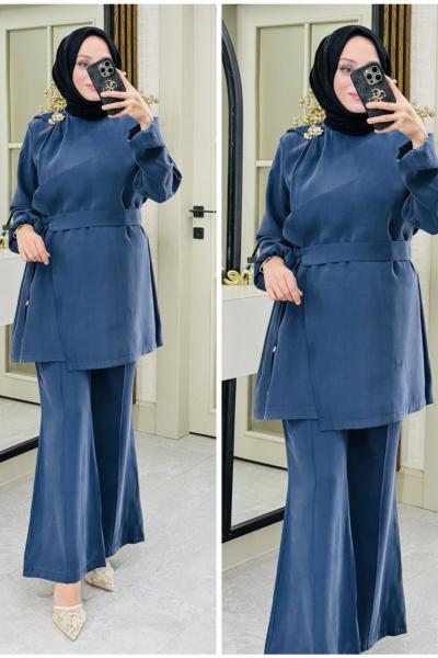 Cahide ipek takım Lacivert