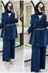 Duru ipek qupra takım Lacivert