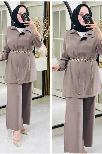 Duru ipek qupra takım Taş Rengi