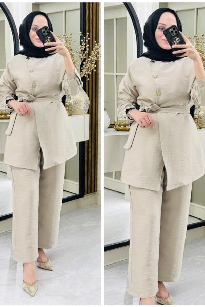 Meyra zara qupra takım Taş Rengi