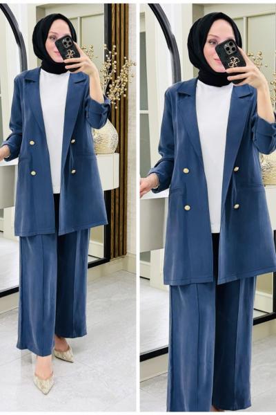 Efsun ipek qupra takım Lacivert