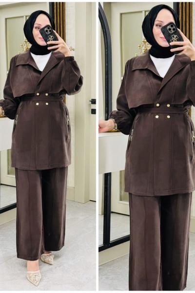 Nazende ipek Kupra takım Acı Kahve