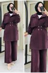 Nazende ipek Kupra takım Bordo