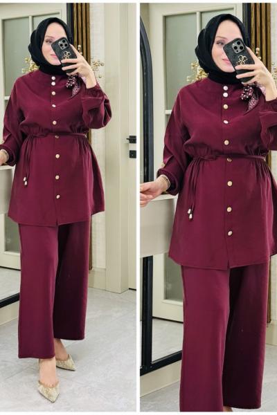 Cemre fularlı takım Bordo