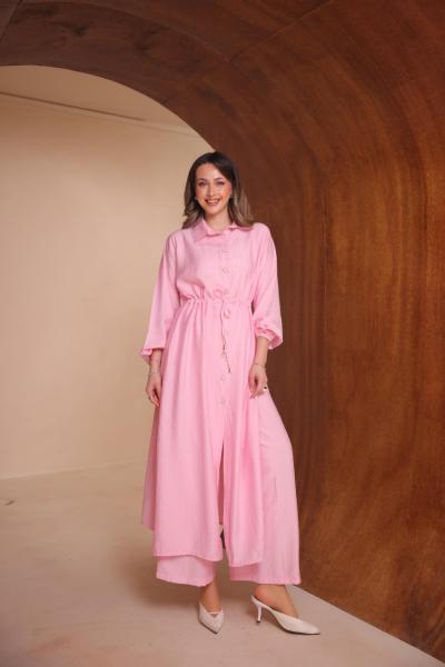 7150 düğmeli takım Pembe