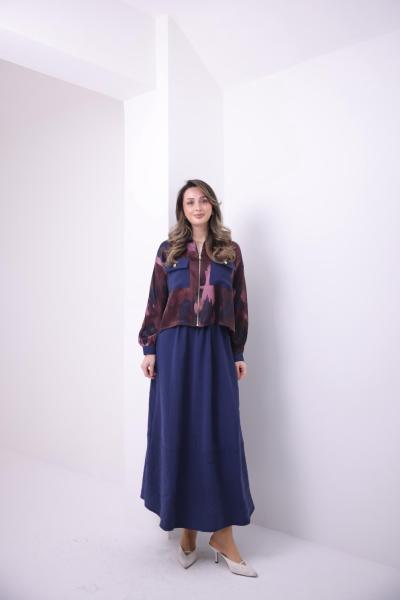 2715 Modal etekli takım Bordo