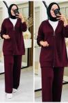 Duru taşlı takım Bordo